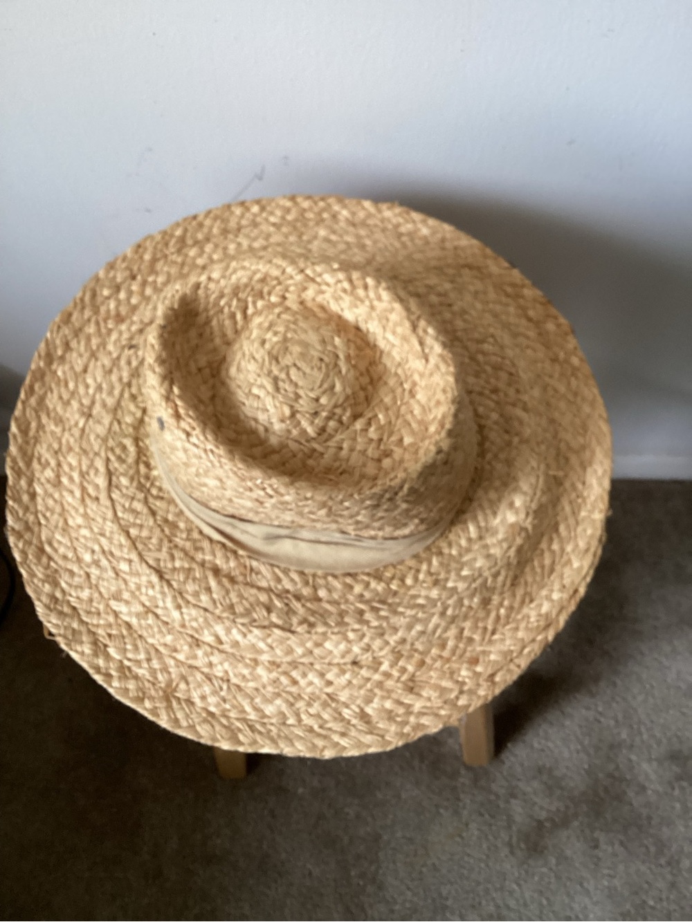 Unbranded Wide-Brim Straw Sun Hat - Natural Straw
